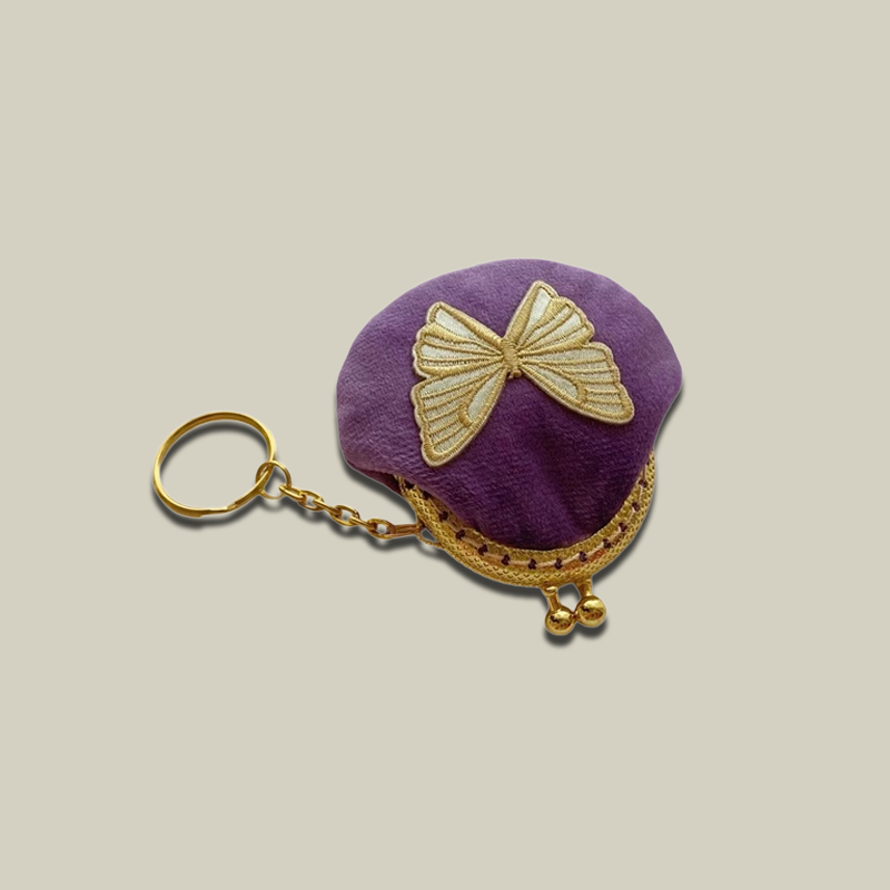 Butterfly Grace Mini Jewelry Pouch with Keychain Charm