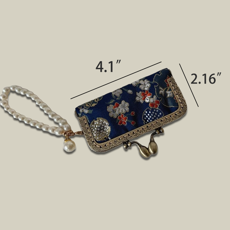 Lipstick/Earphone Handmade Storage Box With Pearl Hand Chain