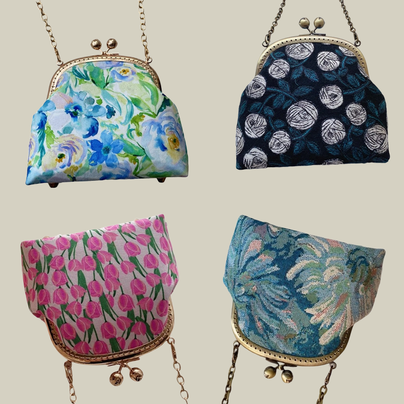 Garden Series Rose Kiss Lock Coin Purse Children's Small Handbag