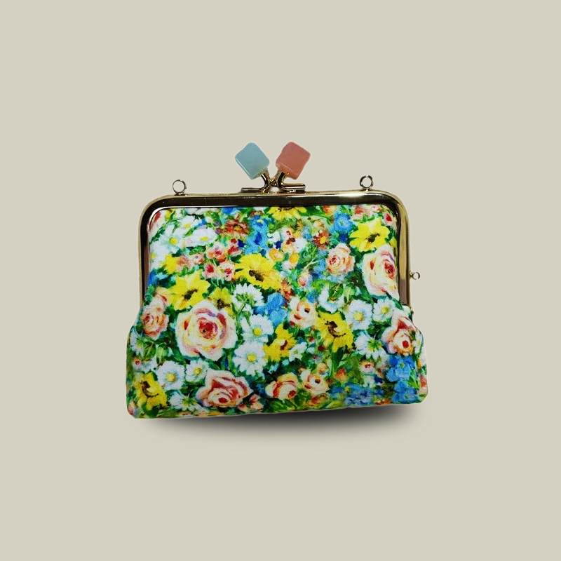 Contrast Color Candy Head Kiss Lock Coin Purse Cute Mini Crossbody Bag