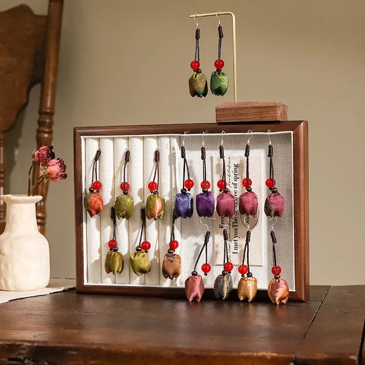 Xiangyunsha Silk Handmade Earrings(Gifts are not for sale）