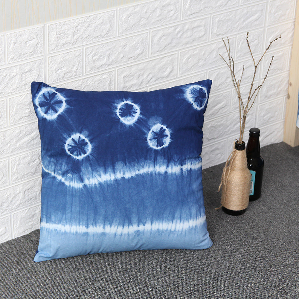 BUBUBLUE Plant Indigo Dyeing Handmade Pillow Case Cotton Sofa Square Cushion Cover