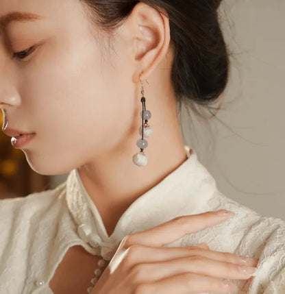 Xiangyunsha Silk Handmade Earrings(Gifts are not for sale）