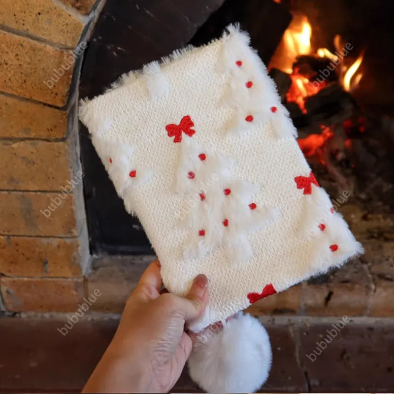 Edelweiss Butterfly Knot Plush Embroidered Cute Book Sleeve Notebook/Journal (A5/A6)