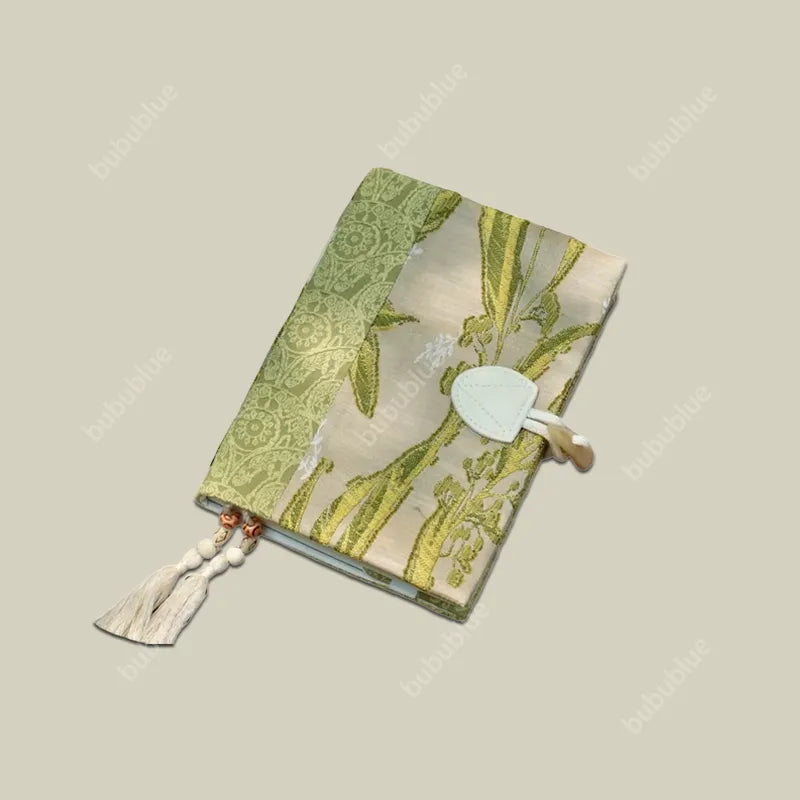 Spring Meadow Green Jacquard Handmade Book Sleeve Notebook/Journal (A5/A6)