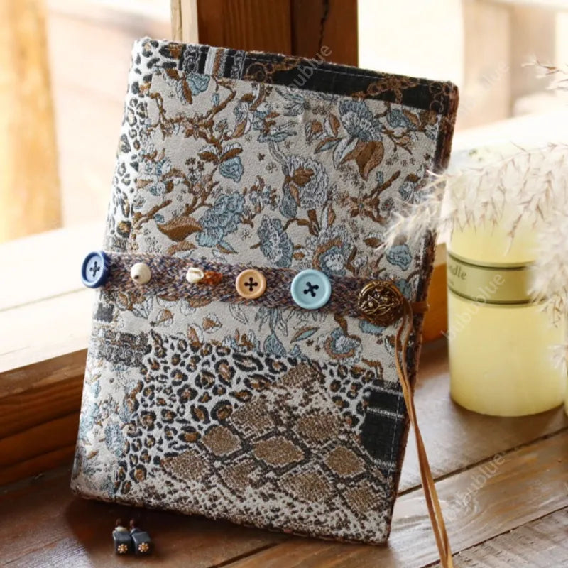 Vintage Free-Spirit Patchwork Jacquard Book Sleeve Notebook/Journal (A5)