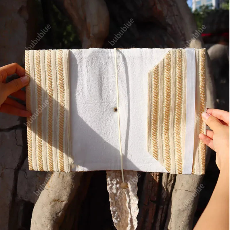 White Bark Texture Handmade Book Sleeve Notebook/Journal (A5/A6)