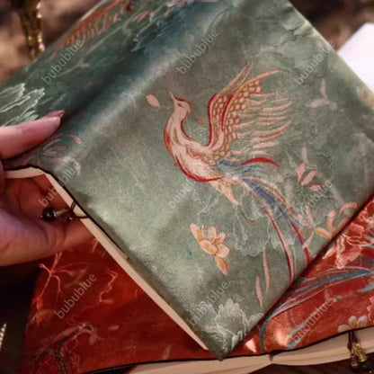 Embroidered Phoenix Embroidered Vintage Original Handmade Book Sleeve Notebook/Journal (A5/A6)