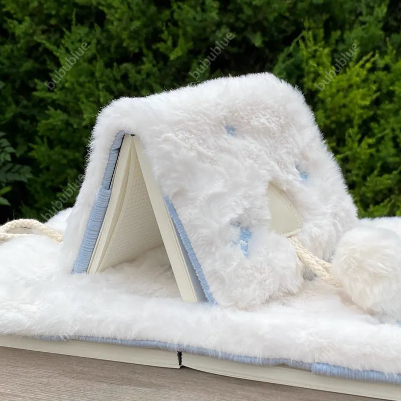 Snowflake Plush Embroidered Vintage Original Handmade Book Sleeve Notebook/Journal (A5/A6)