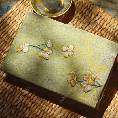 Embroidered Cute Cat Vintage Embroidered Original Handmade Book Sleeve Notebook/Journal (A5)