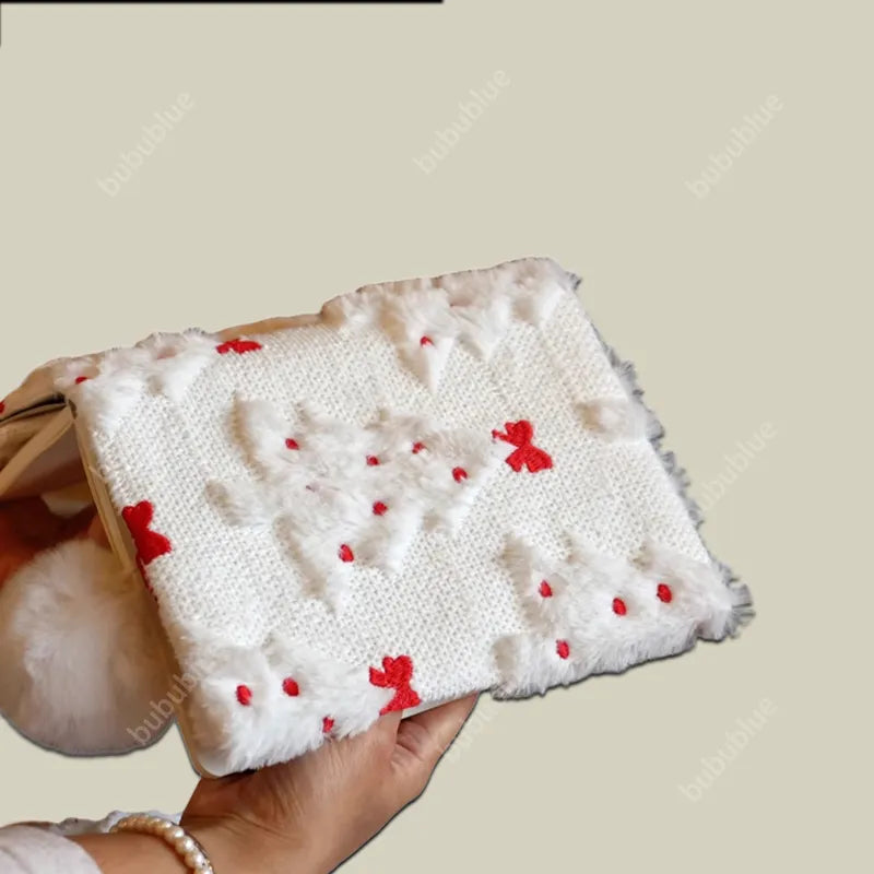 Edelweiss Butterfly Knot Plush Embroidered Cute Book Sleeve Notebook/Journal (A5/A6)