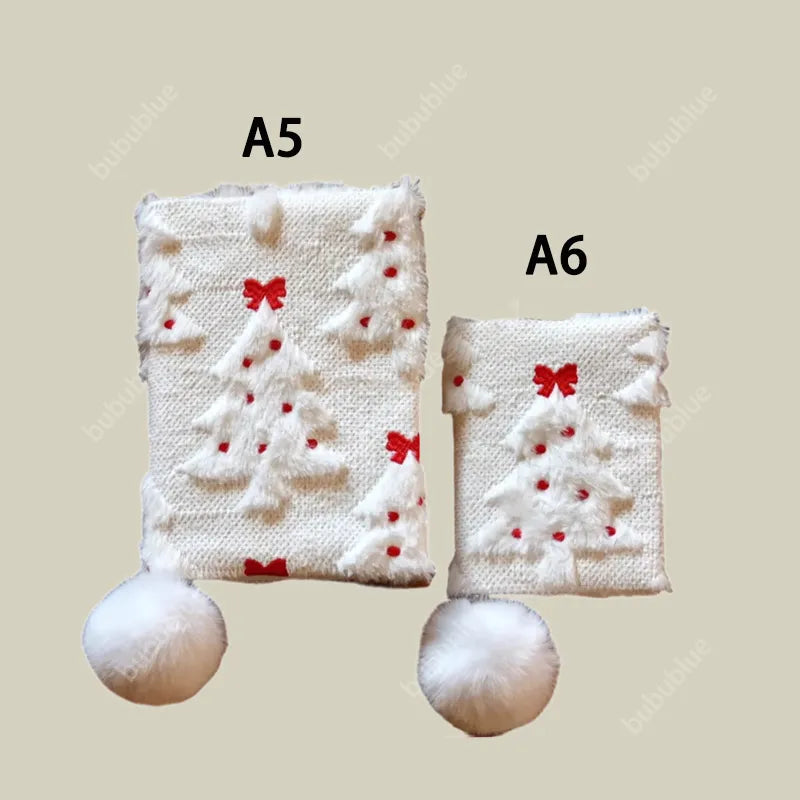 Edelweiss Butterfly Knot Plush Embroidered Cute Book Sleeve Notebook/Journal (A5/A6)