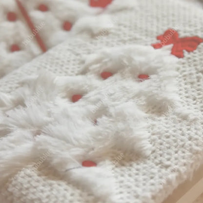 Edelweiss Butterfly Knot Plush Embroidered Cute Book Sleeve Notebook/Journal (A5/A6)