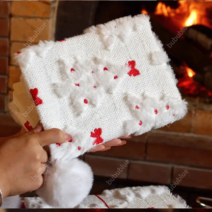 Edelweiss Butterfly Knot Plush Embroidered Cute Book Sleeve Notebook/Journal (A5/A6)