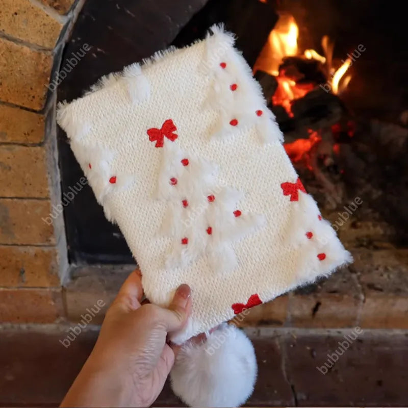 Edelweiss Butterfly Knot Plush Embroidered Cute Book Sleeve Notebook/Journal (A5/A6)