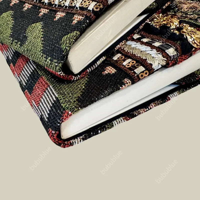 Forest Tribal Embroidered Vintage Original Handmade Book Sleeve Notebook/Journal (A5/A6)
