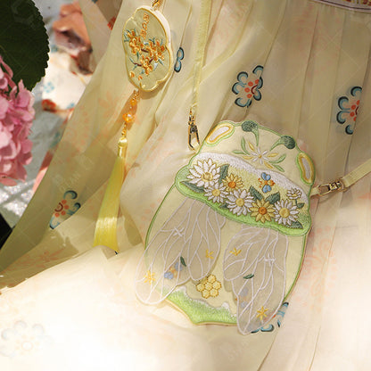 Cute Bee Embroidered Crossbody Phone Bag