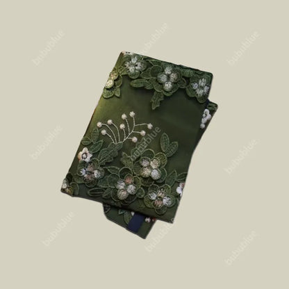 Green Firefly Forest Embroidered Original Handmade Book Sleeve Notebook/Journal (A5/A6)