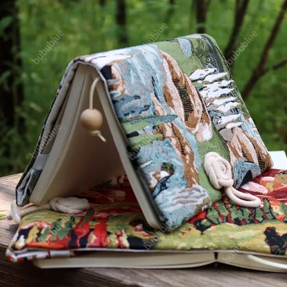 Green Hills Tapestry Vintage Handmade Book Sleeve Notebook/Journal (A5)