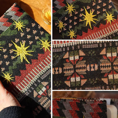Christmas Starburst Vintage Original Embroidered Handmade Book Sleeve Notebook/Journal (A5/A6)
