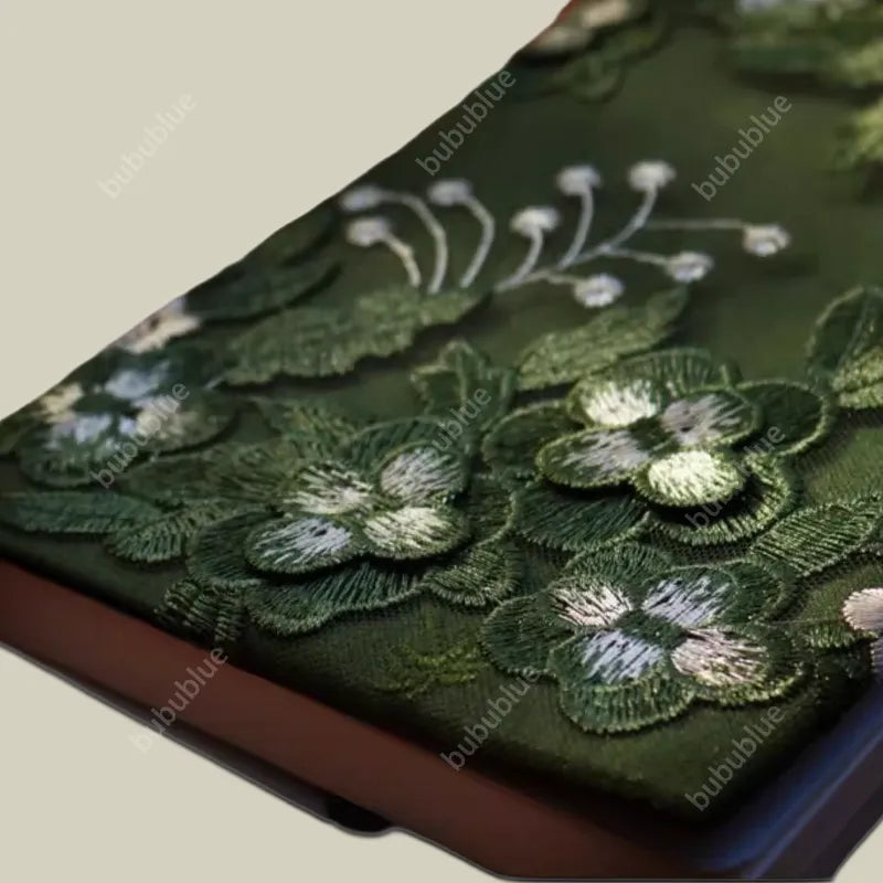 Green Firefly Forest Embroidered Original Handmade Book Sleeve Notebook/Journal (A5/A6)