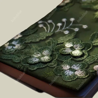 Green Firefly Forest Embroidered Original Handmade Book Sleeve Notebook/Journal (A5/A6)