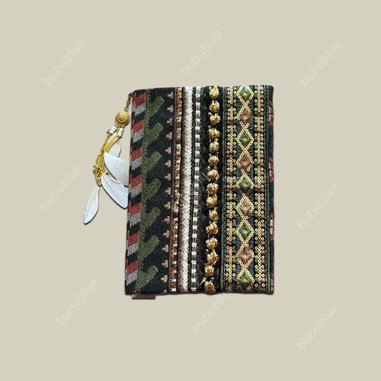 Forest Tribal Embroidered Vintage Original Handmade Book Sleeve Notebook/Journal (A5/A6)