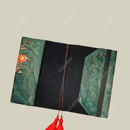 Phoenix Rebirth Embroidered Handmade Book Sleeve Notebook/Journal (A5)