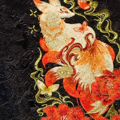 Red Fox Vintage Embroidered Original Handmade Book Sleeve Notebook/Journal (A5)