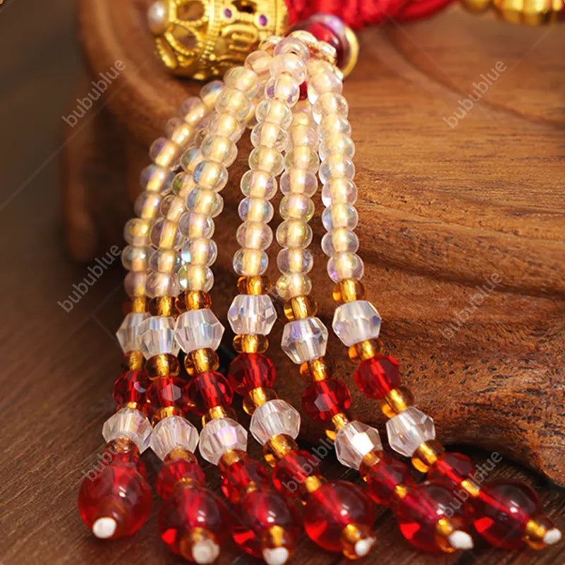 Song Brocade Horse-Shaped Sachet Keychain/Bag Charm With Hollow Aromatherapy Ball