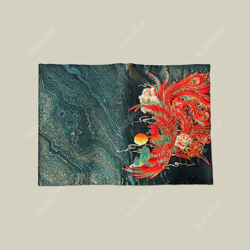 Phoenix Rebirth Embroidered Handmade Book Sleeve Notebook/Journal (A5)
