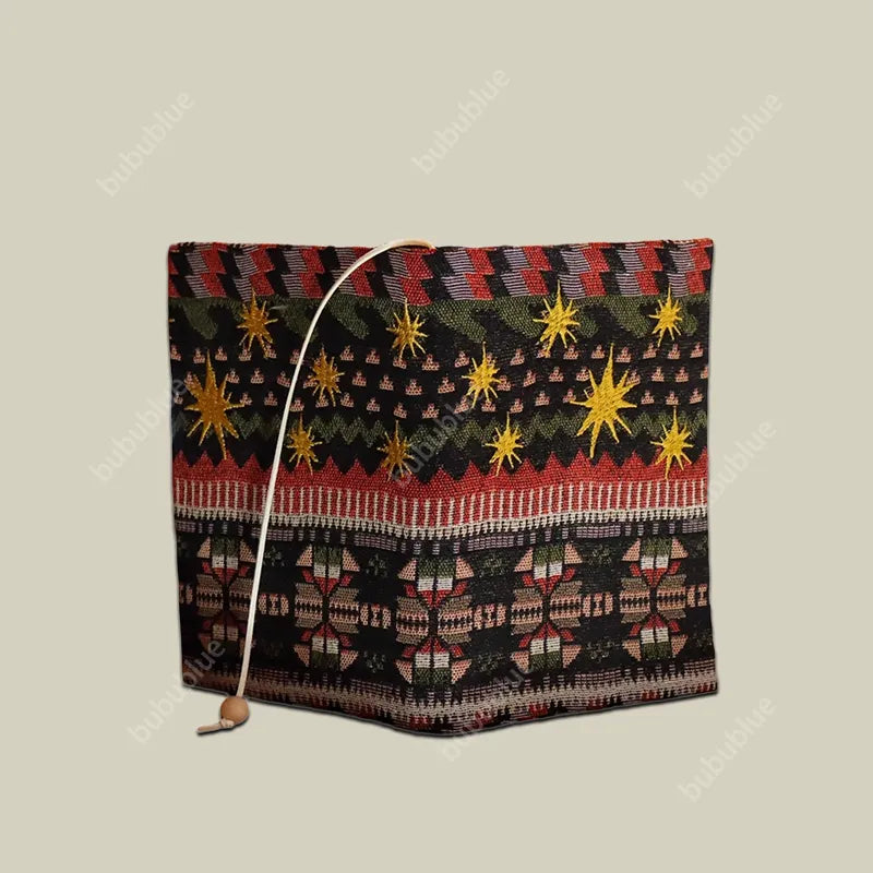 Christmas Starburst Vintage Original Embroidered Handmade Book Sleeve Notebook/Journal (A5/A6)