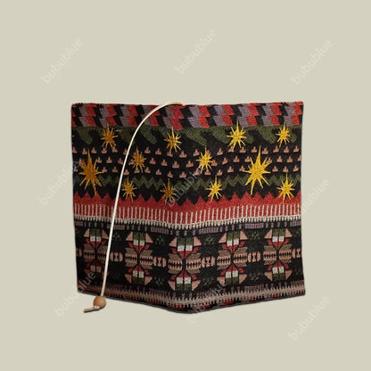 Christmas Starburst Vintage Original Embroidered Handmade Book Sleeve Notebook/Journal (A5/A6)