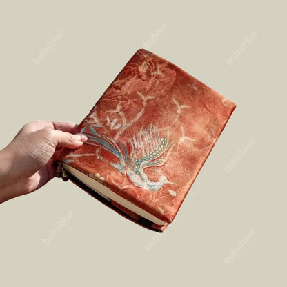 Embroidered Phoenix Embroidered Vintage Original Handmade Book Sleeve Notebook/Journal (A5/A6)