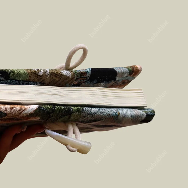 Green Hills Tapestry Vintage Handmade Book Sleeve Notebook/Journal (A5)