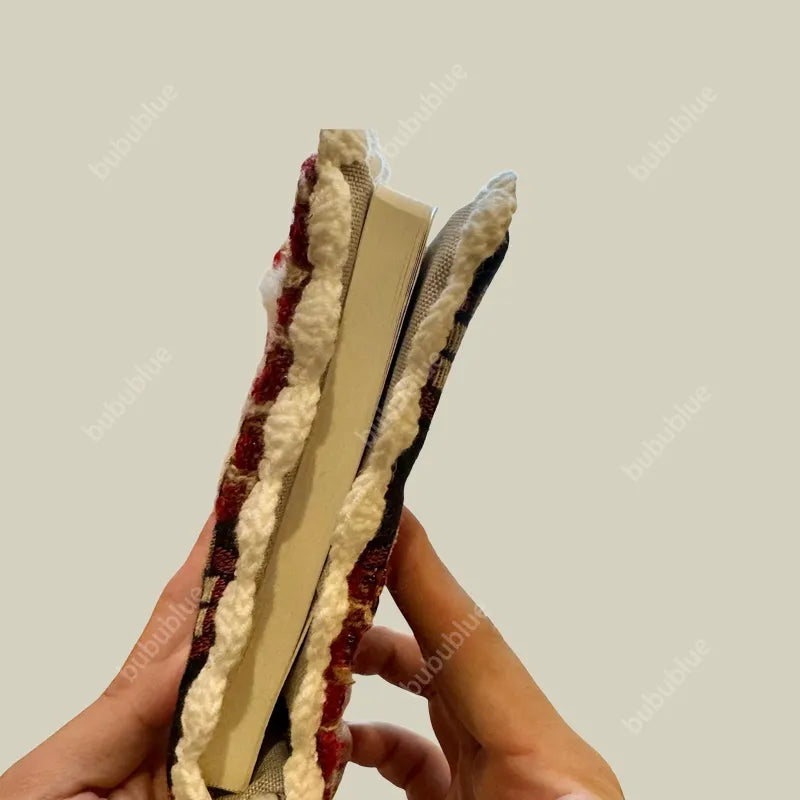 Christmas-Themed Narrative Patchwork Vintage Handmade Book Sleeve Notebook/Journal (A5)