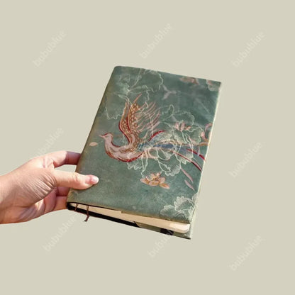 Embroidered Phoenix Embroidered Vintage Original Handmade Book Sleeve Notebook/Journal (A5/A6)