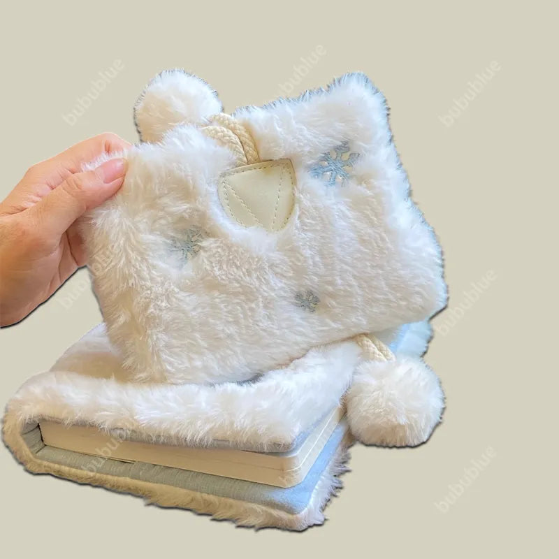 Snowflake Plush Embroidered Vintage Original Handmade Book Sleeve Notebook/Journal (A5/A6)