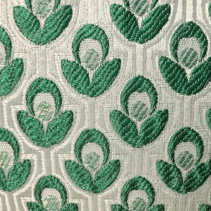 Green Blossom Mini Card Wallet with Pearl handle With Compartments