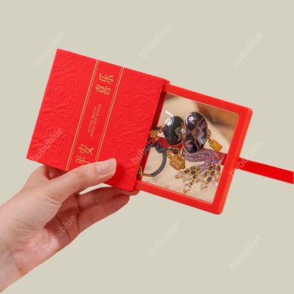 Song Brocade Gourd-Shaped Keychain Pendant With A Hollowed-Out Aromatherapy Ball