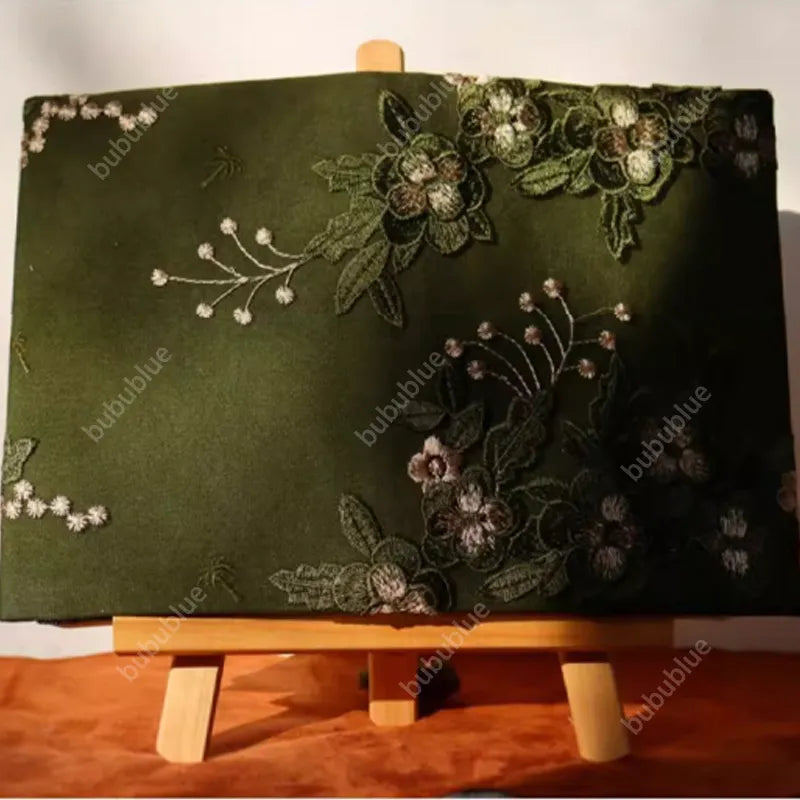 Green Firefly Forest Embroidered Original Handmade Book Sleeve Notebook/Journal (A5/A6)