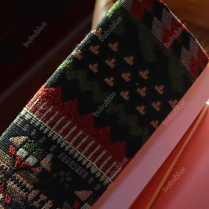 Christmas Starburst Vintage Original Embroidered Handmade Book Sleeve Notebook/Journal (A5/A6)