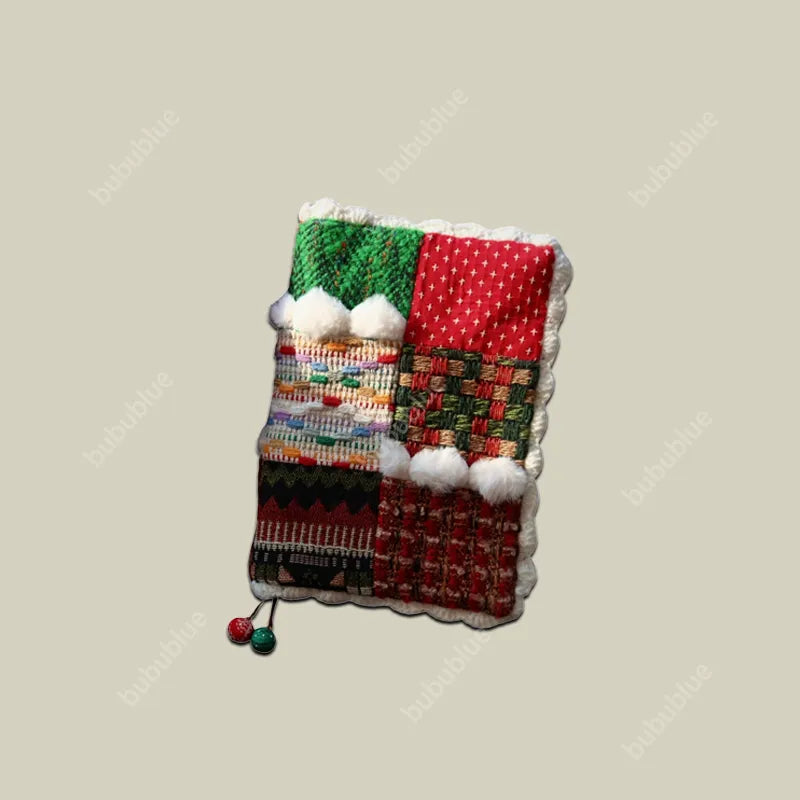 Christmas-Themed Narrative Patchwork Vintage Handmade Book Sleeve Notebook/Journal (A5)
