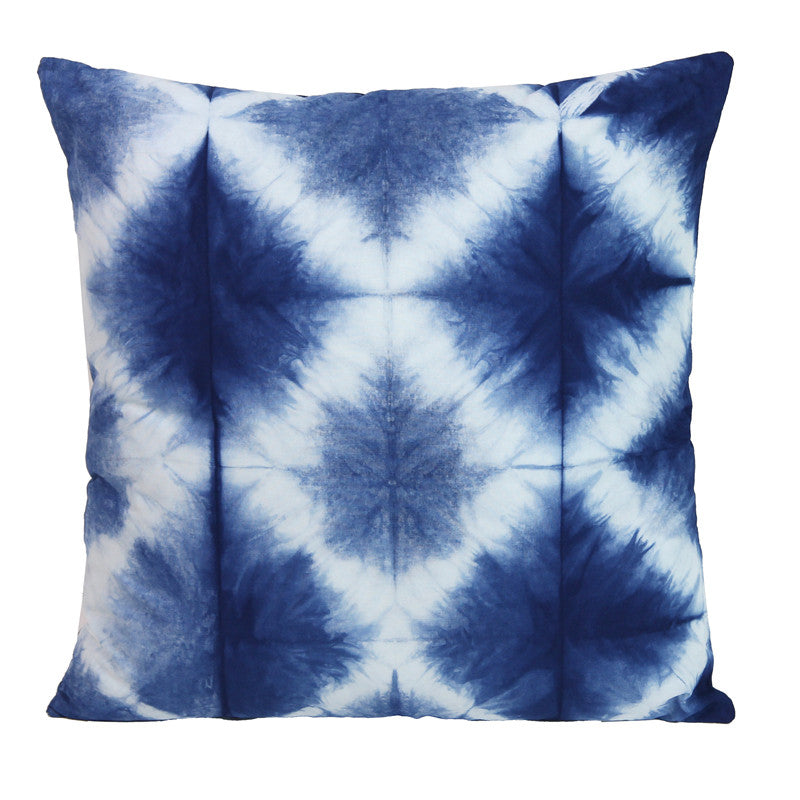 BUBUBLUE Plant Indigo Dyeing Handmade Pillow Case Cotton Sofa Square Cushion Cover