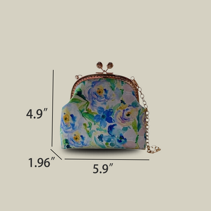 Garden Series Rose Kiss Lock Coin Purse Children's Small Handbag