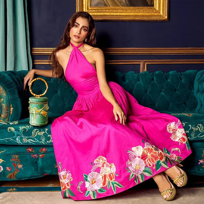 Cicada Song Embroidered Green Mini Bucket Bag