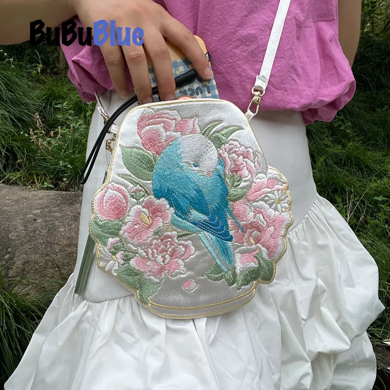 Cute Tiger Embroidered Crossbody Mobile Phone Bag