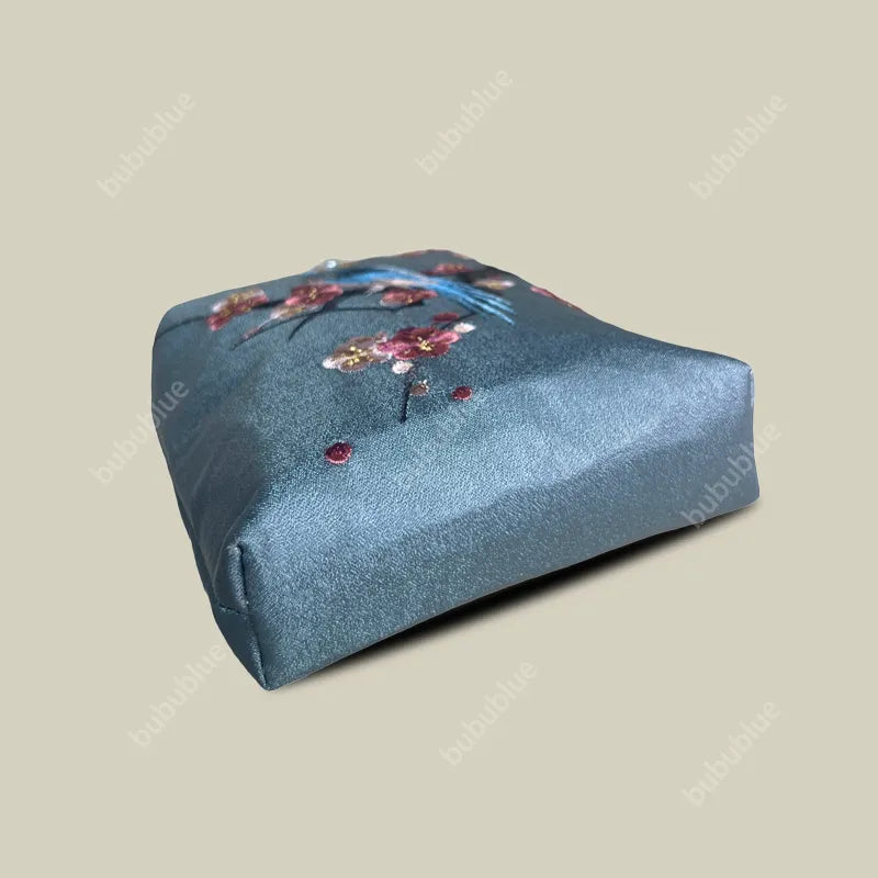 Magpie Embroidered Crossbody Phone Bag with Pearl Handle