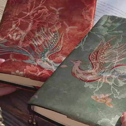 Embroidered Phoenix Embroidered Vintage Original Handmade Book Sleeve Notebook/Journal (A5/A6)