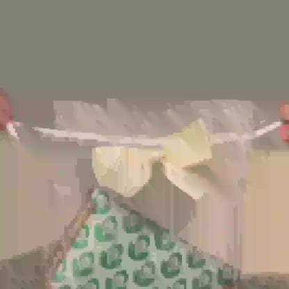 Green Blossom Mini Card Wallet with Pearl handle With Compartments